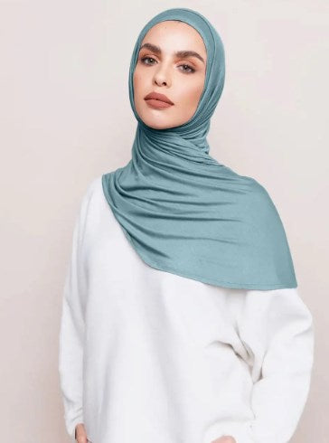 Quick Wrap Hijab with Satin Chiffon Long Scarf (One)