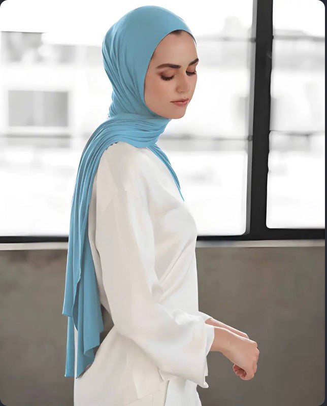 Quick Wrap Hijab with Satin Chiffon Long Scarf (One)