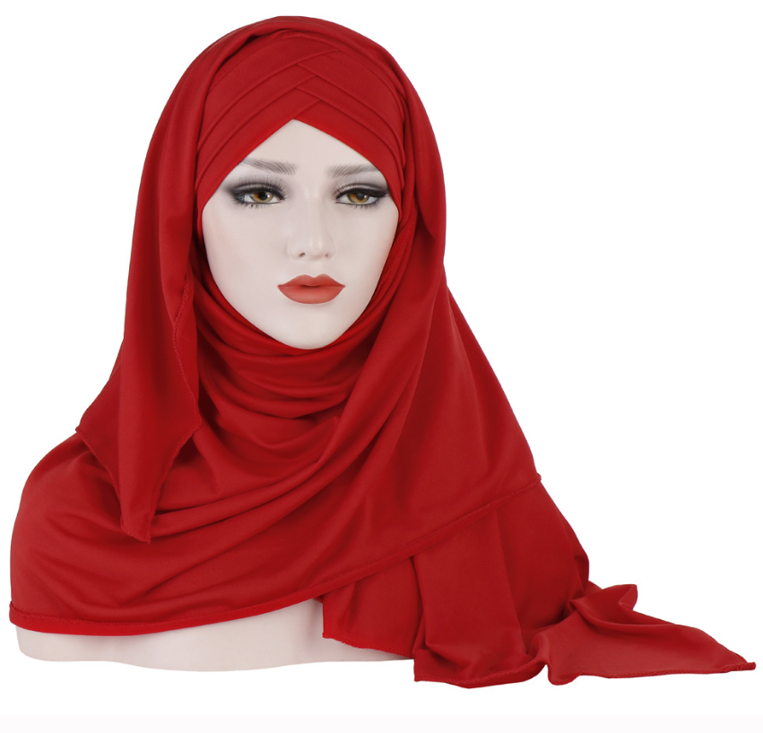 Fashionable Muslim Women’s Solid Color Scarf and Hijab