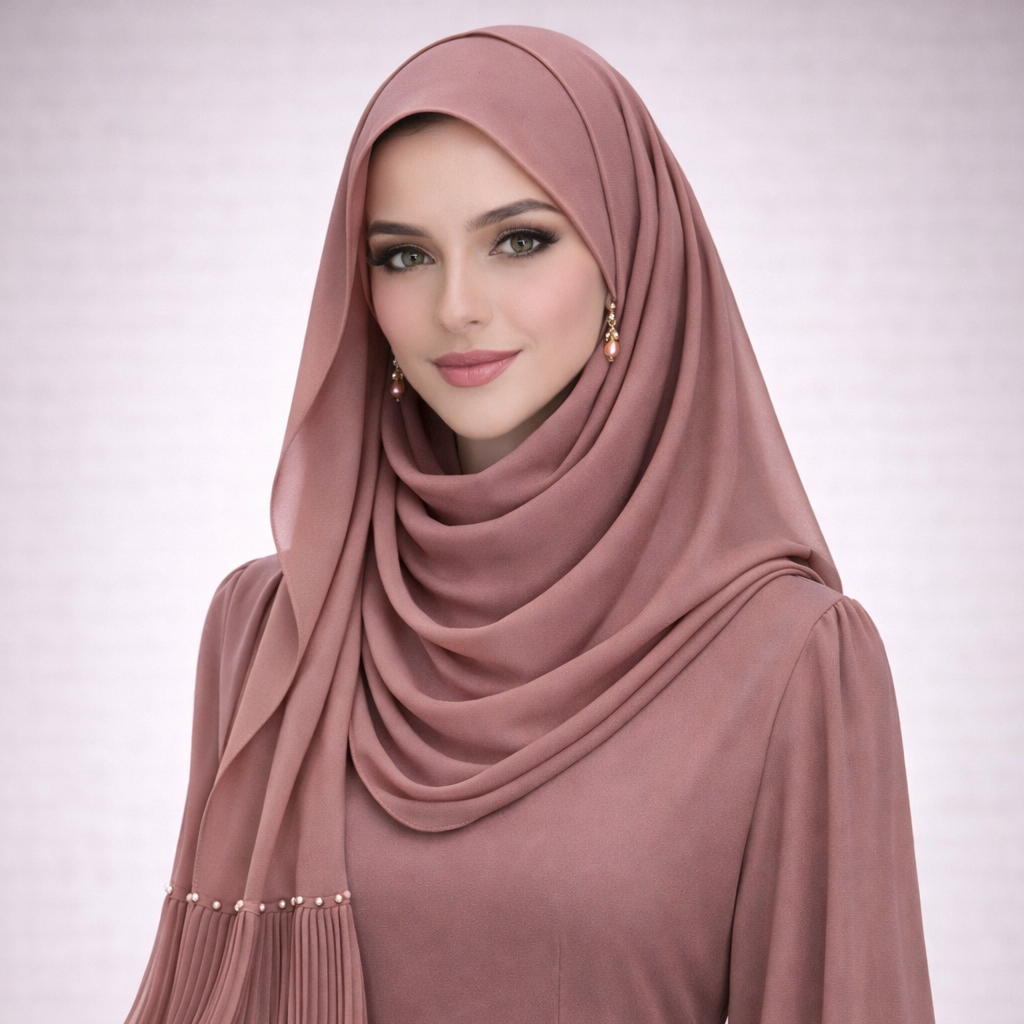 2020 Pearl Chiffon Ethnic Scarf Muslim Hijab