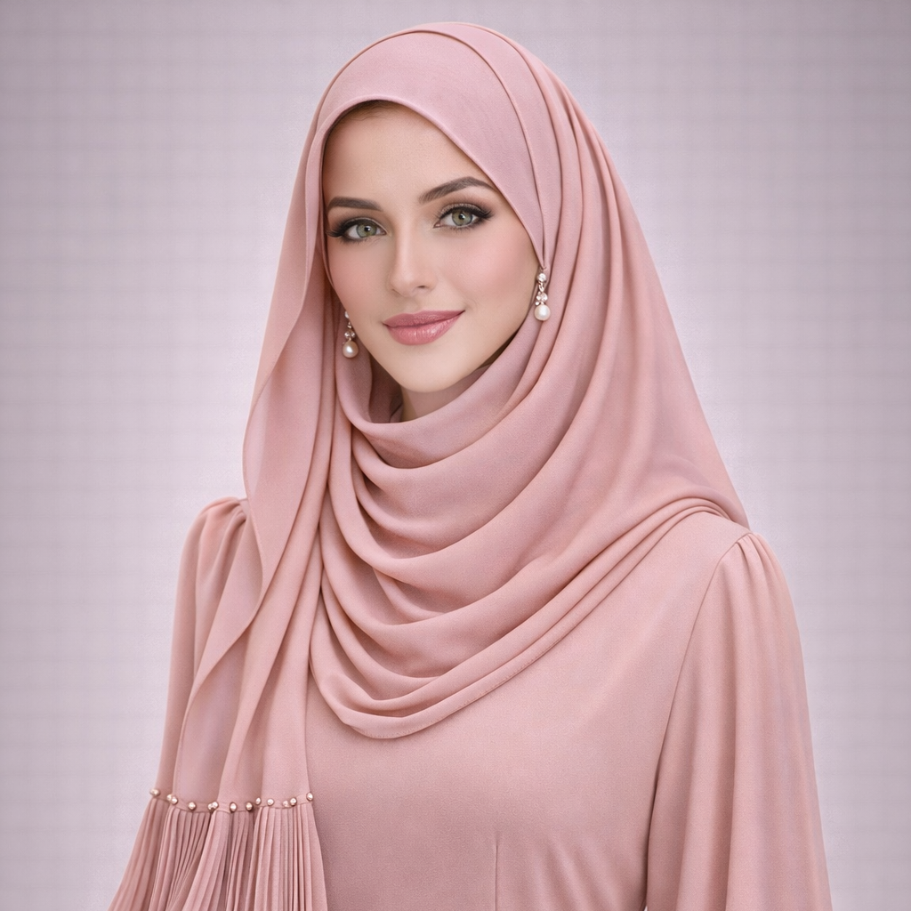 2020 Pearl Chiffon Ethnic Scarf Muslim Hijab