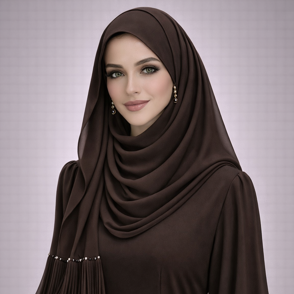 2020 Pearl Chiffon Ethnic Scarf Muslim Hijab