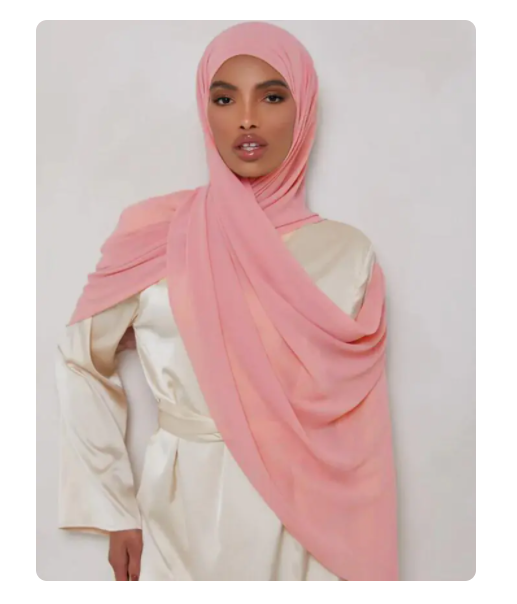 Quick Wrap Hijab with Satin Chiffon Long Scarf (One)