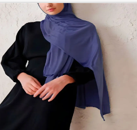 Quick Wrap Hijab with Satin Chiffon Long Scarf (One)