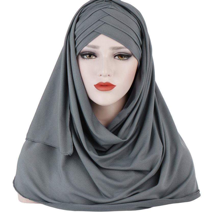 Fashionable Muslim Women’s Solid Color Scarf and Hijab